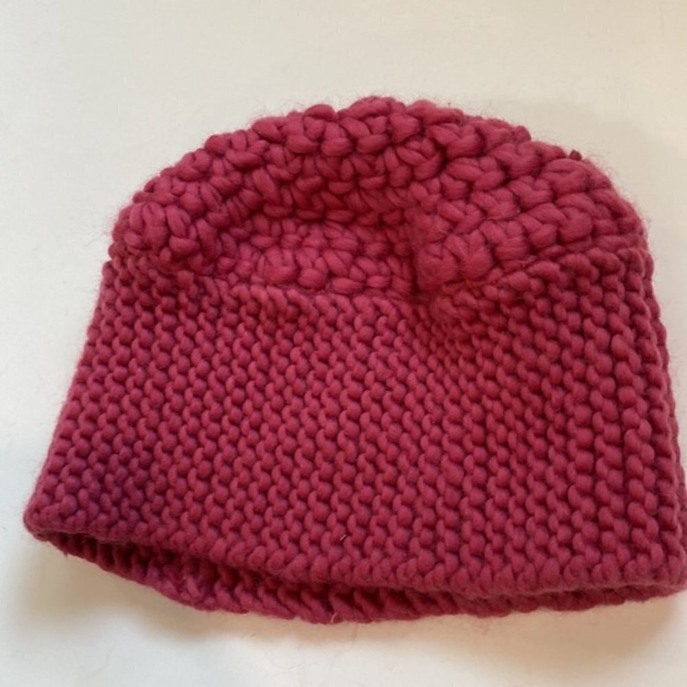 Handmade Pink Thick Knit Hat Beanie - Picture 8 of 14